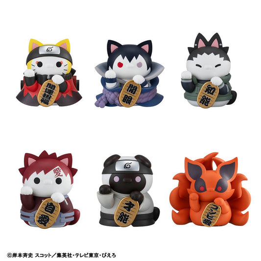 Megahouse Mega Cat Project: NARUTO Shippuden - Nyaruto! Maneki Neko Fortune: Uzumaki Naruto & Friends (6 Pcs Box/ Full Set)