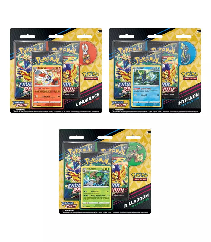 Pokemon TCG English - Crown Zenith Pin Collection Trio Art Set